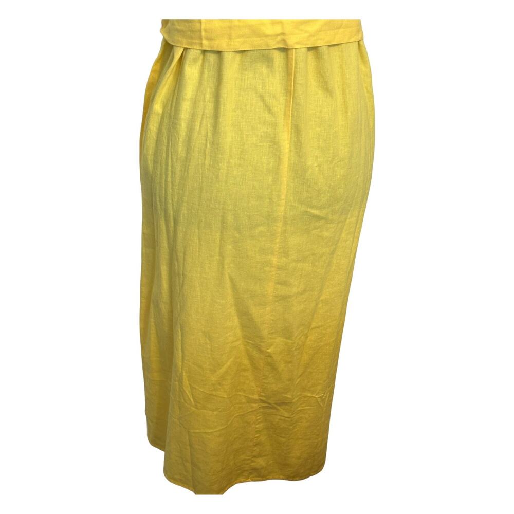 Women's Yellow Linen Dress by Ann Taylor Factory Size S Midi Yellow Summer Dress - Picture 5 of 16
